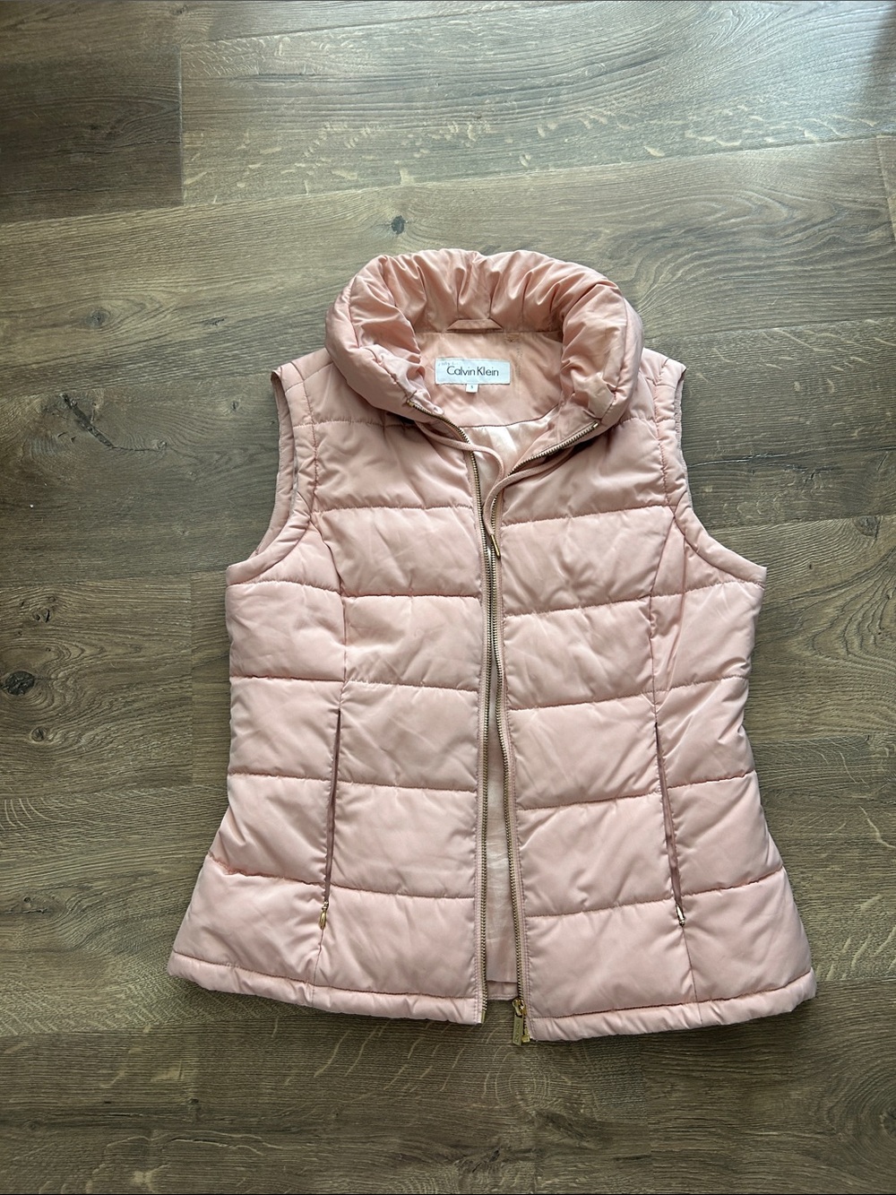 Calvin Klein Dusty Pink Quilted Puffer Vest